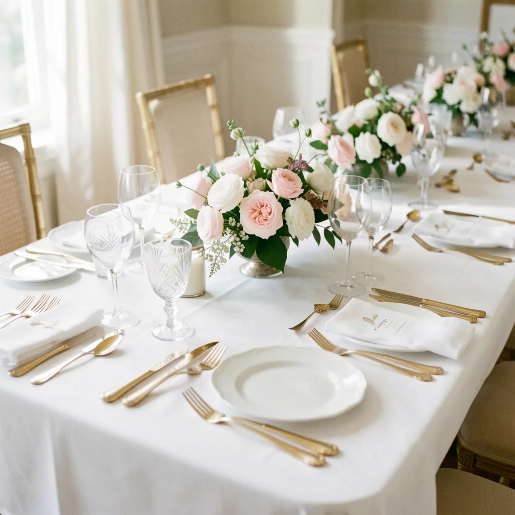 Professional tablescaping collection display